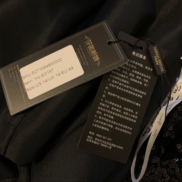 Sarah Bridal Black Mesh Sequence Maxi Dress | 14 - Picture 2 of 12